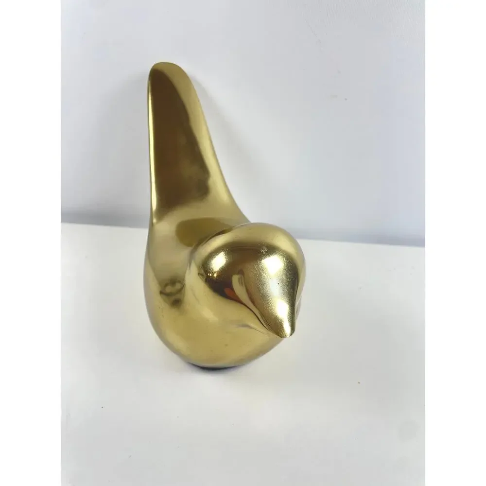 Vintage Gold Brass Metal Decorative Bird Made in India 8"x5" - Picture 3 of 4